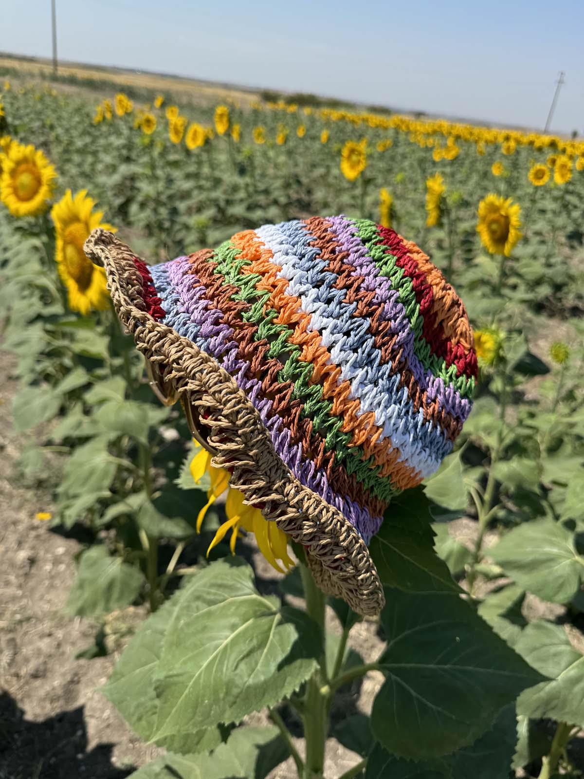 Rainbow Kahve Hasır Şapka