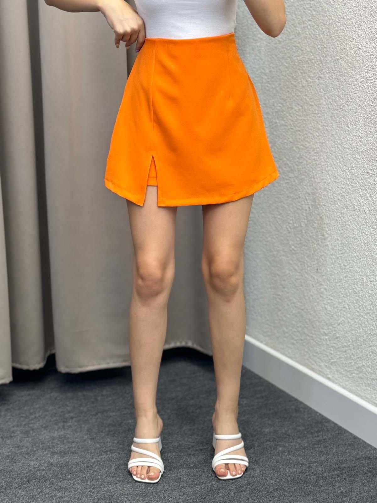 Rainbow Turuncu Yırmaçlı Şort Etek