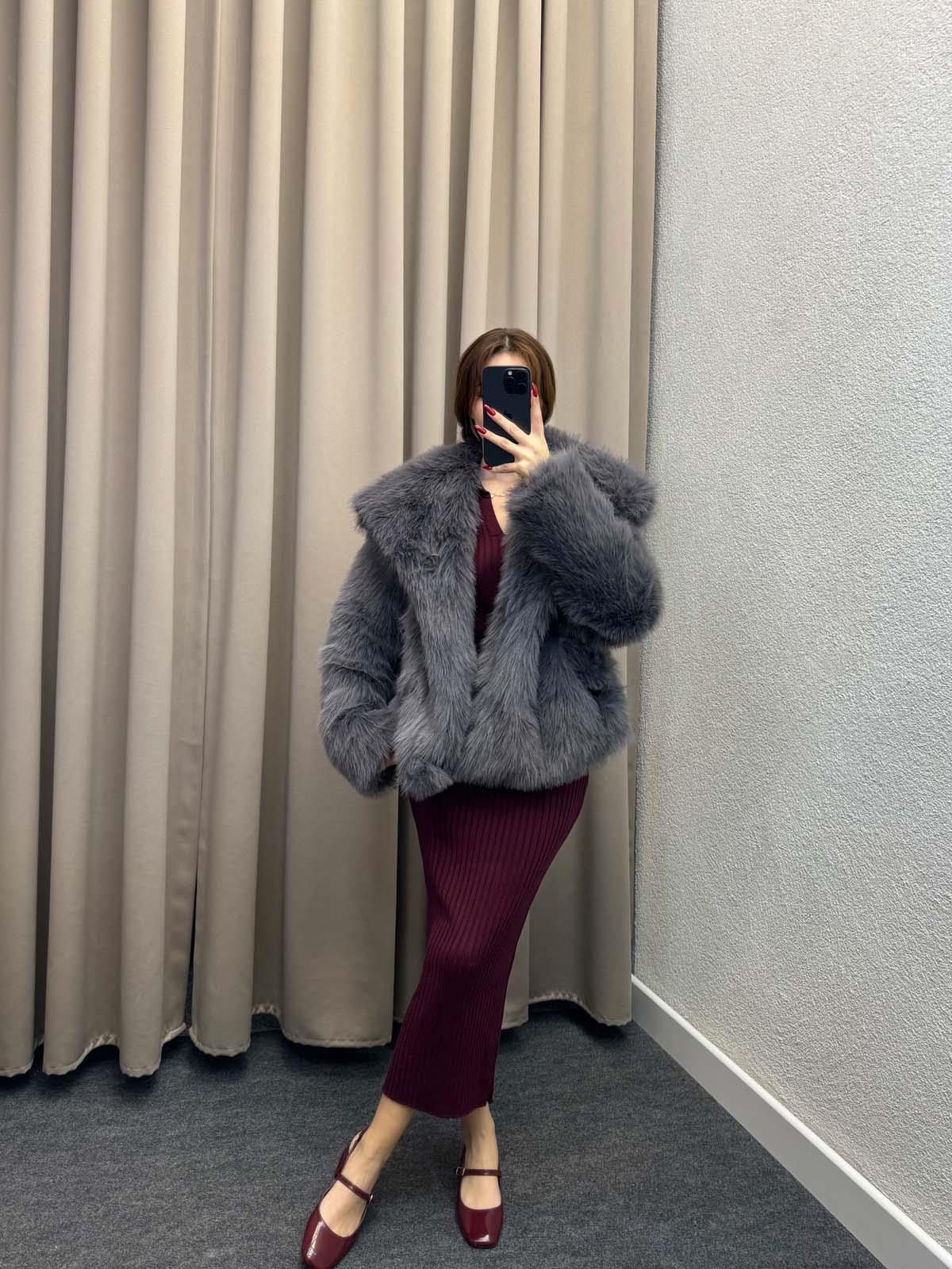 Foggia Şal Yaka Füme Kürk Ceket