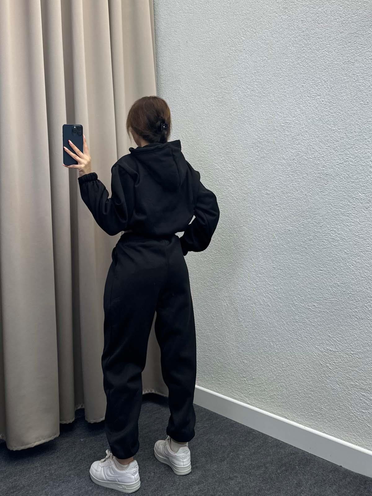 Rojo Üç İplik Şardonlu Siyah Eşofman Takımı