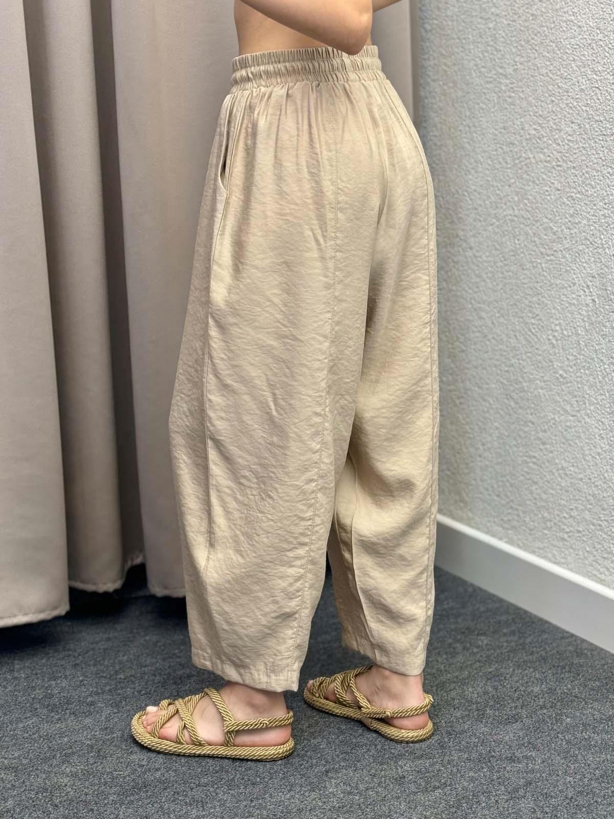 Sekiz Parça Modal Bej Gabardin Pantolon