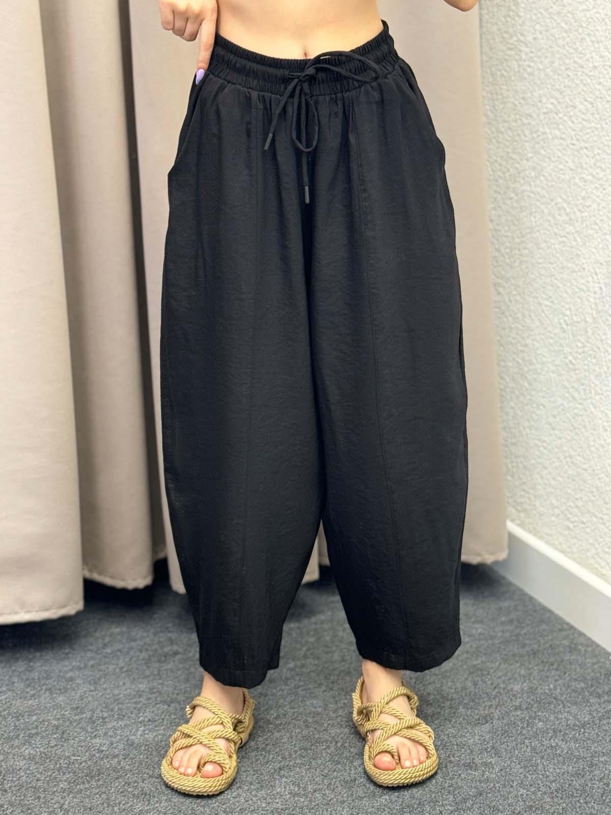 Sekiz Parça Modal Siyah Gabardin Pantolon