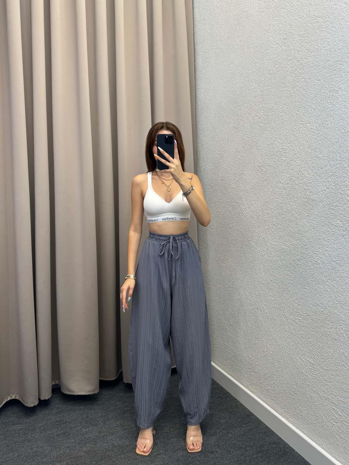 Sucks Gofre Füme Bağlamalı Pantolon