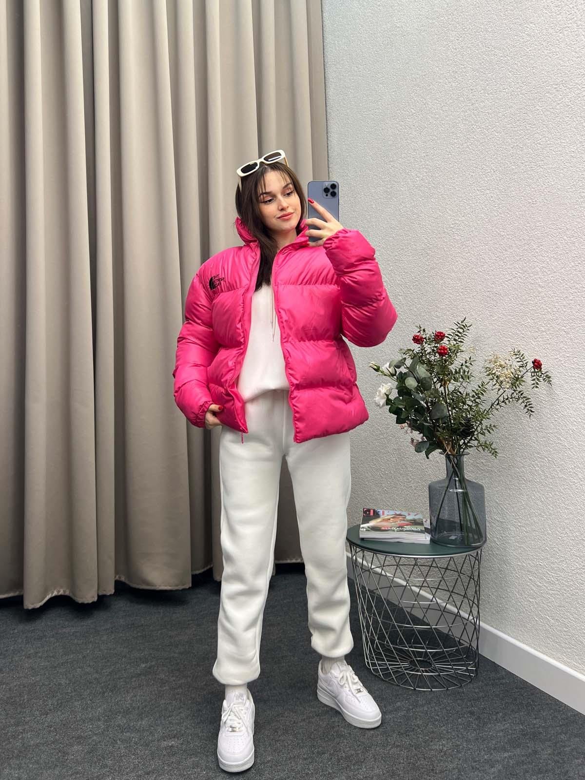 Tnf Pembe Şişme Mont