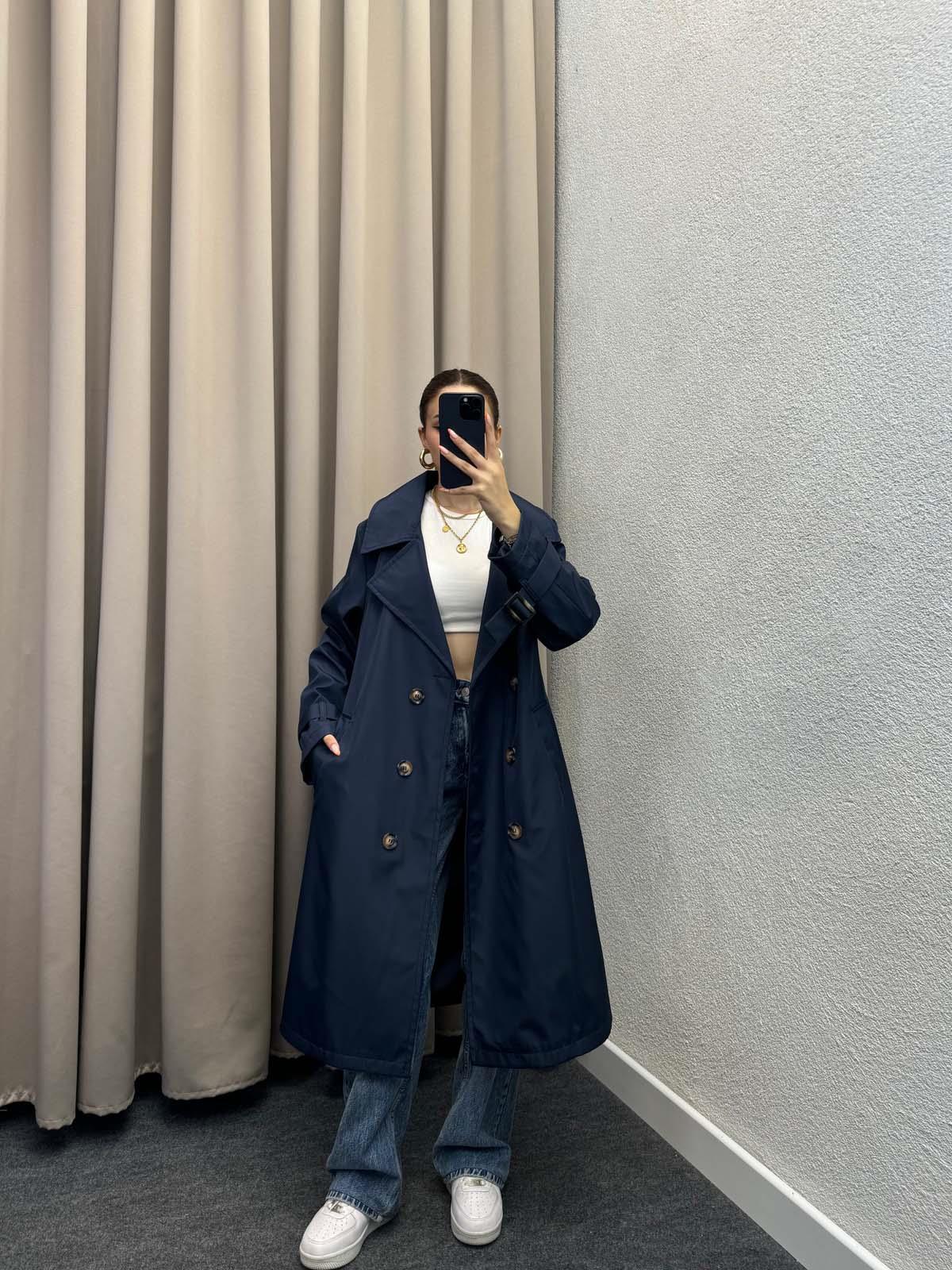 Tokyo Lacivert Trençkot