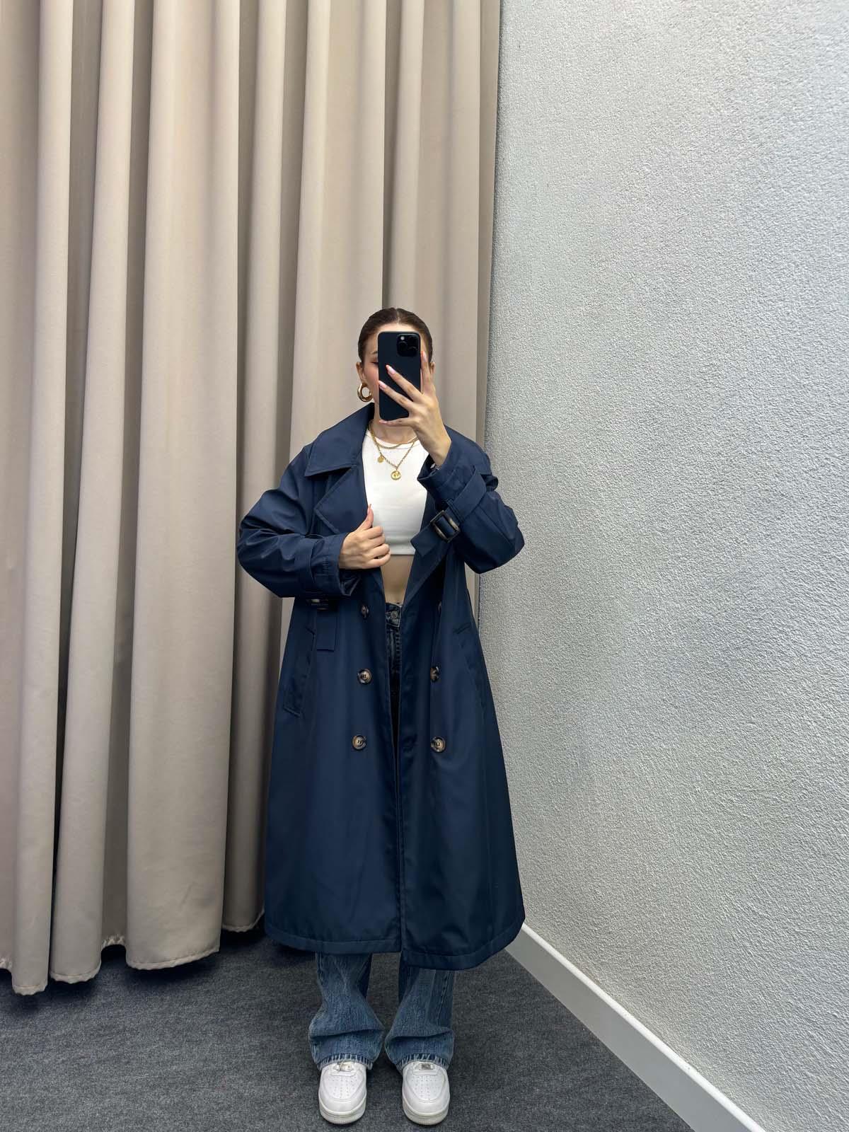 Tokyo Lacivert Trençkot