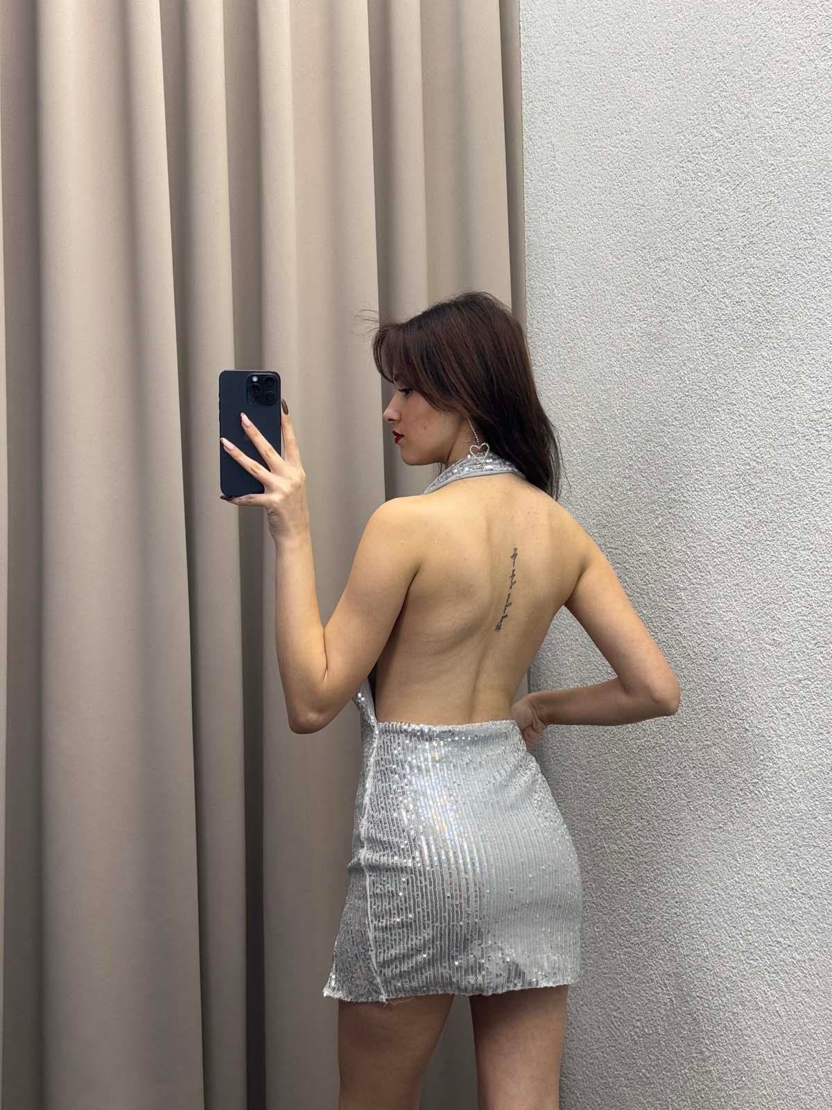 Vynix Gümüş Payet Elbise