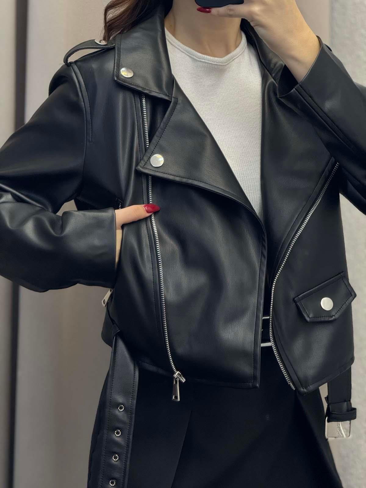 Zra Muadil Siyah Deri Ceket