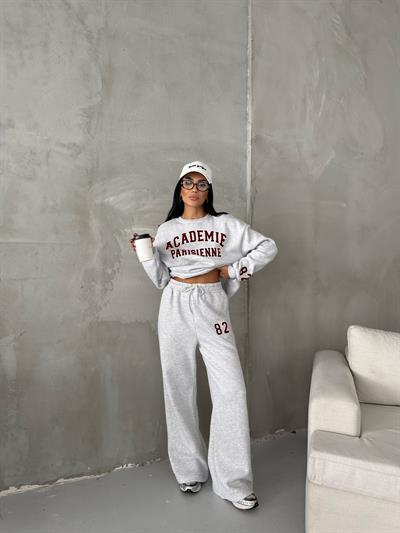 ACADEMIE MARKA MUADİLİ BASKILI TAKIM GRİ