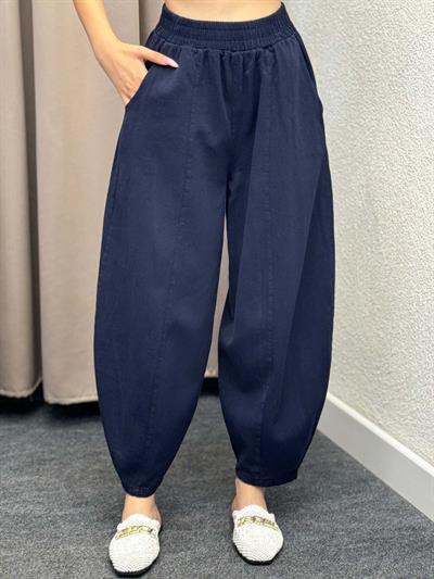 Alaaddin Lacivert Keten Gabardin Şalvar