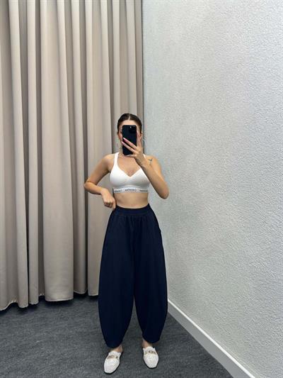 Alaaddin Lacivert Keten Gabardin Şalvar