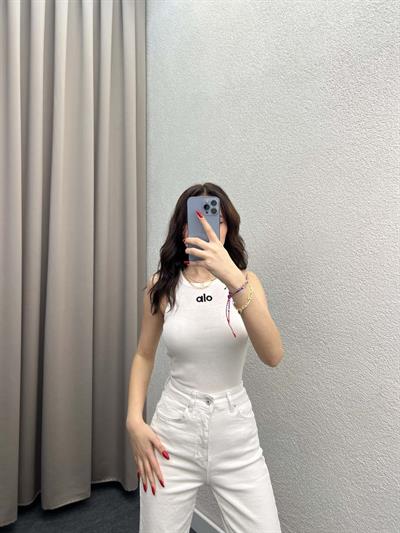 Alo Halter Yaka Beyaz Atlet