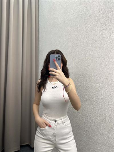 Alo Halter Yaka Beyaz Atlet