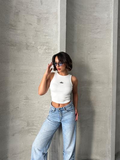 ALO İŞLEMELİ ATLET BEYAZ