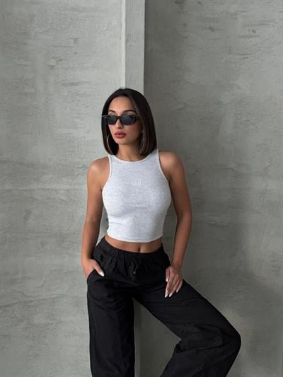 alo işlemeli atlet gri