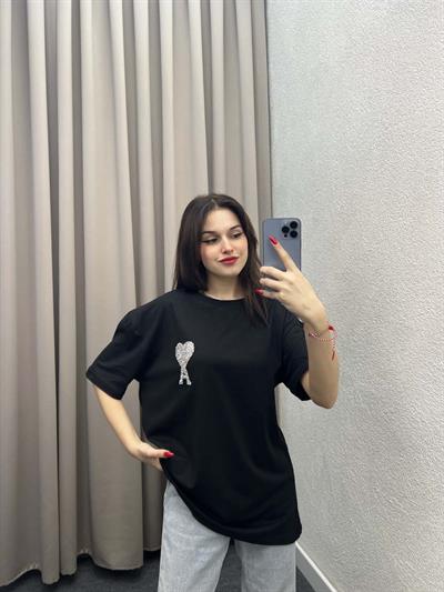 Ami Siyah Oversize Tshirt