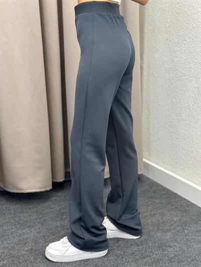 Ares Krep Çimalı Füme Palazzo Pantolon