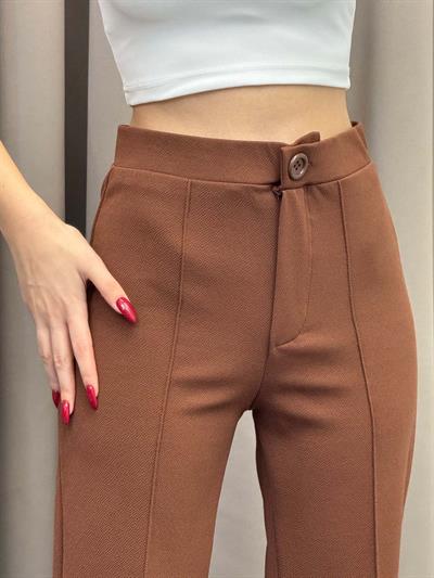 Ares Krep Çimalı Kahve Palazzo Pantolon