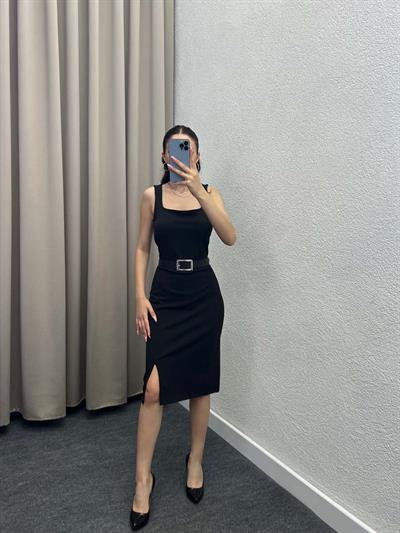 Astennu Kaşkorse Siyah Elbise 