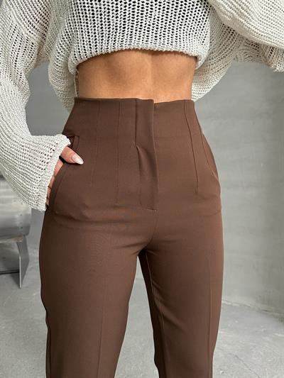 ATLAS KUMAŞ MARKA MUADİLİ FLOTALI PANTOLON KAHVERENGİ