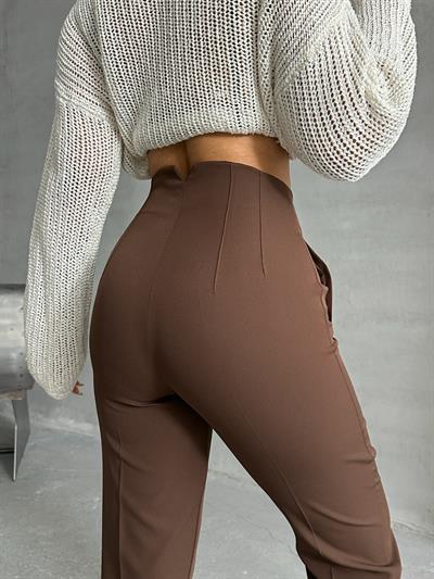 ATLAS KUMAŞ MARKA MUADİLİ FLOTALI PANTOLON KAHVERENGİ