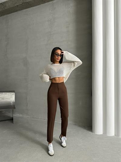 ATLAS KUMAŞ MARKA MUADİLİ FLOTALI PANTOLON KAHVERENGİ