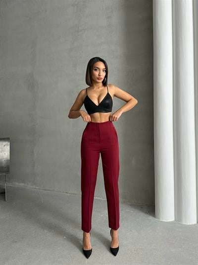 ATLAS KUMAŞ MARKA MUADİLİ FLOTALI PANTOLON BORDO