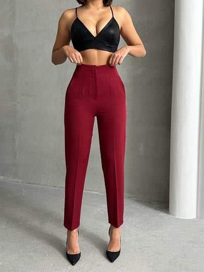 ATLAS KUMAŞ MARKA MUADİLİ FLOTALI PANTOLON BORDO