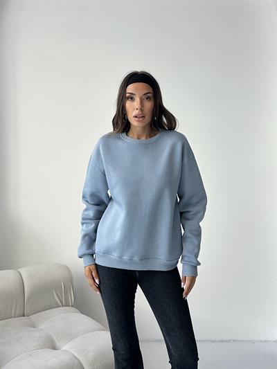 B.YAKA OVERSİZE KALIP SWEATSHIRT GRİ