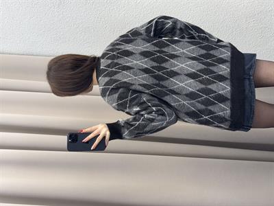 BAKLAVA DESEN OVERSİZE KALIP KAZAK SİYAH