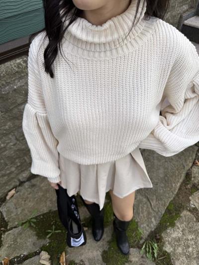 Beay Balon Kol Boğazlı Krem Kazak