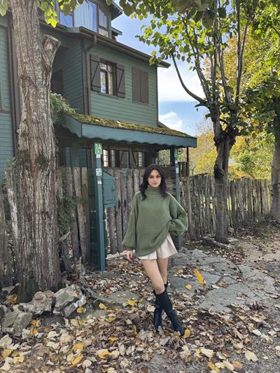 Beay Balon Kol Boğazlı Mint Kazak