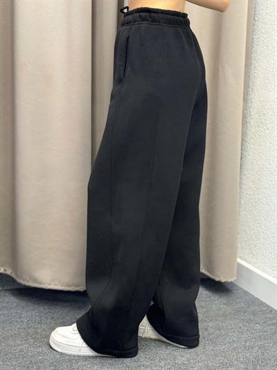 Bogato Oversize Siyah Yüksek Bel Eşofman Altı