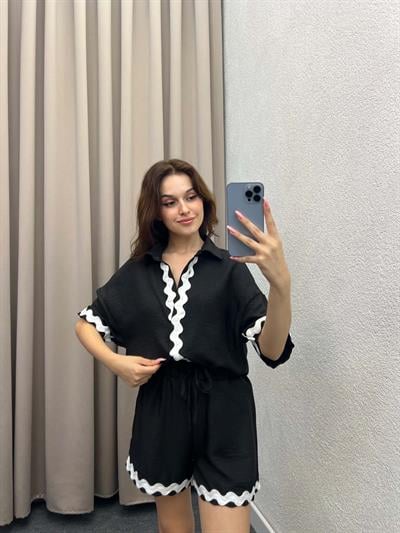 Bonibo Keten Siyah Takım