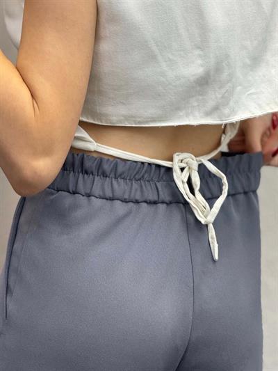 Boon Füme Lastik Kemer Düğme Detay Pantolon