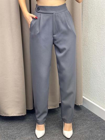 Boon Füme Lastik Kemer Düğme Detay Pantolon