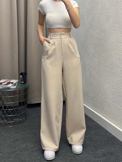 Chicago Bej Palazzo Pantolon