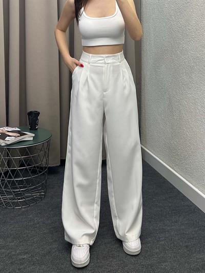 Chicago Beyaz Palazzo Pantolon