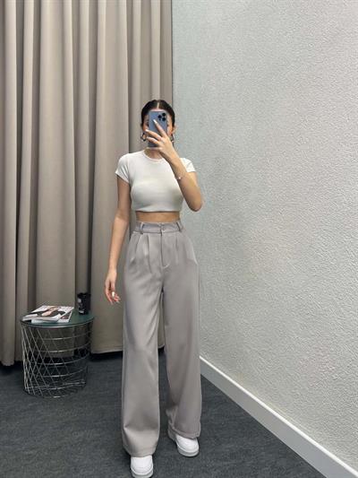 Chicago Gri Palazzo Pantolon