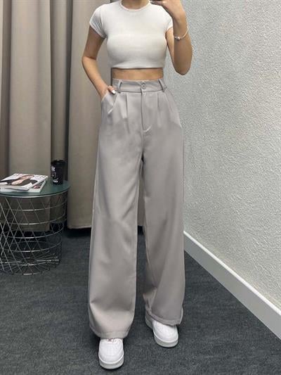 Chicago Gri Palazzo Pantolon