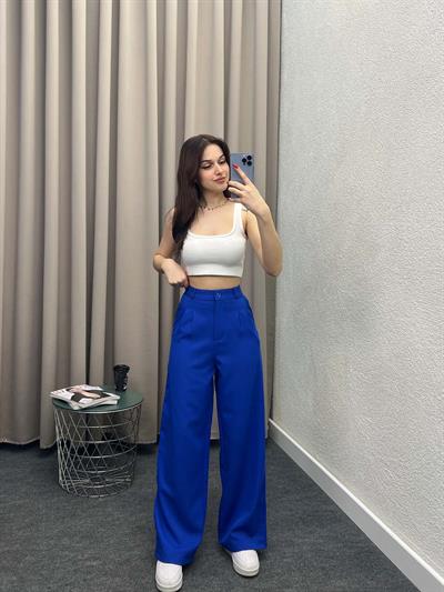 Chicago Saks Mavi Palazzo Pantolon