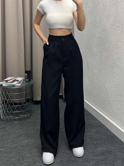 Chicago Siyah Palazzo Pantolon