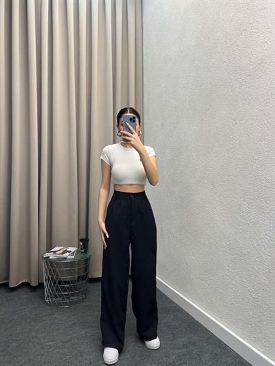 Chicago Siyah Palazzo Pantolon