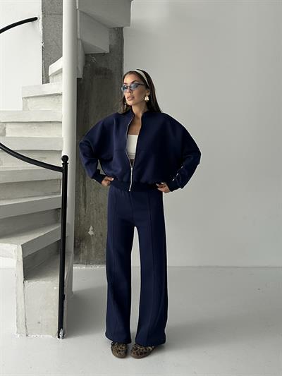 Çimalı Fermuar Detay Şardonlu Eşofman Takım