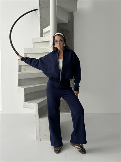 Çimalı Fermuar Detay Şardonlu Eşofman Takım