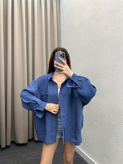 Davinci Lacivert Tensel Gömlek