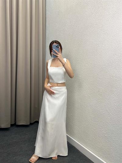 Domino Beyaz Saten İkili Takım