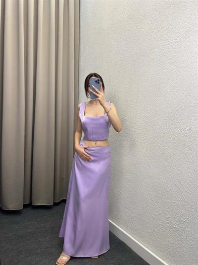 Domino Lila Saten İkili Takım