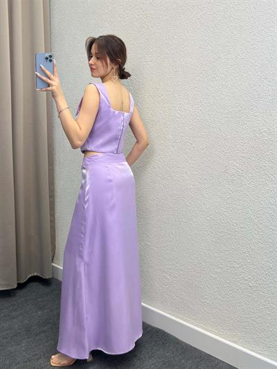 Domino Lila Saten İkili Takım