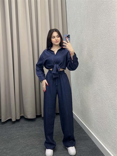 Elf Keten Lacivert Gömlekli Takım